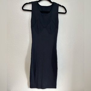 Black mini fitted knitted bodycoon dress